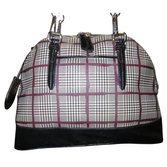 Coach 2014 Peyton Glen Plaid Printed Dome Cora Leather Satchel & Matching Wallet - Picture 2 of 16